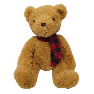 J Bear Ollie Plush Plaid Scarf 16" Teddy Bear Stuffed Animal Toy 2016 Jo-Ann